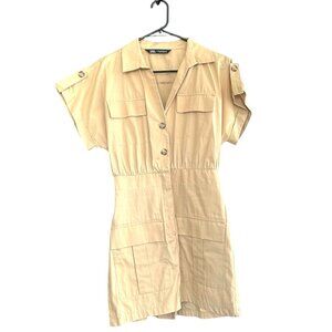 ZARA Poplin Cargo Jumpsuit Short